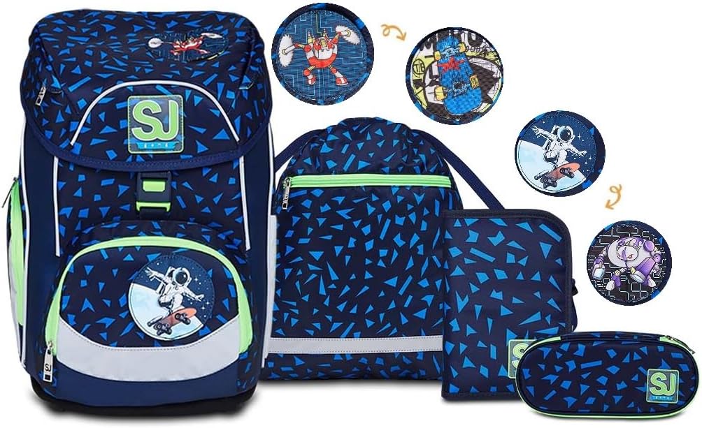 Ergonomisches Schulranzen-Set 4-teilig, Blau