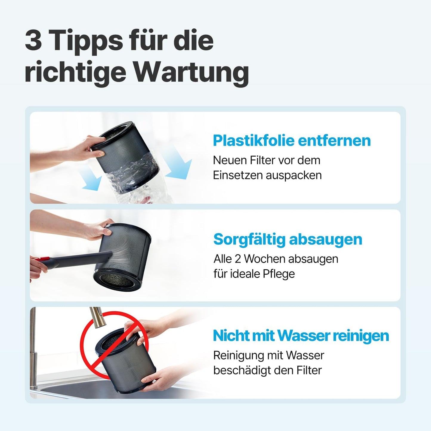 3-in-1 Ersatzfilter für Airmega 50 Luftreiniger, Luftfilter Airmega 50