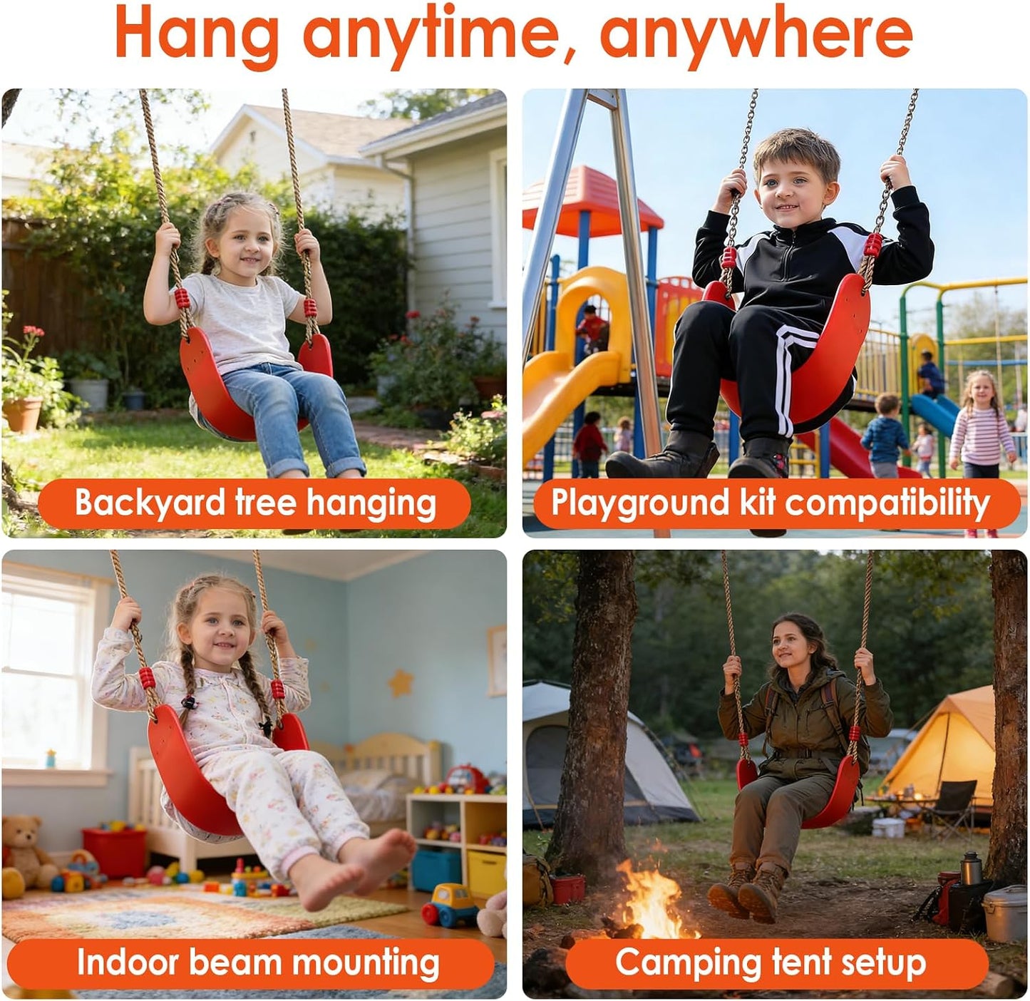 Kinderschaukel Outdoor mit verstellbarem Seil