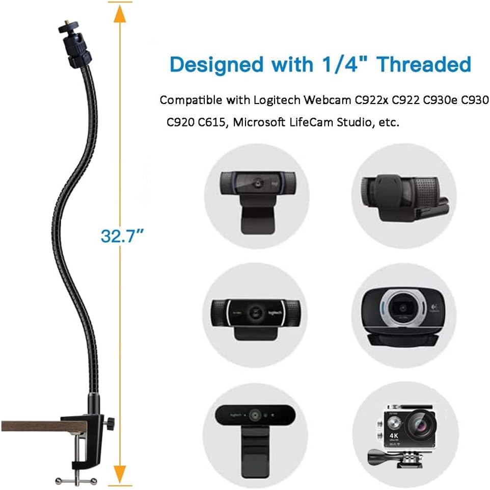 Webcam Schwanenhals-Ständer für Logitech Modelle