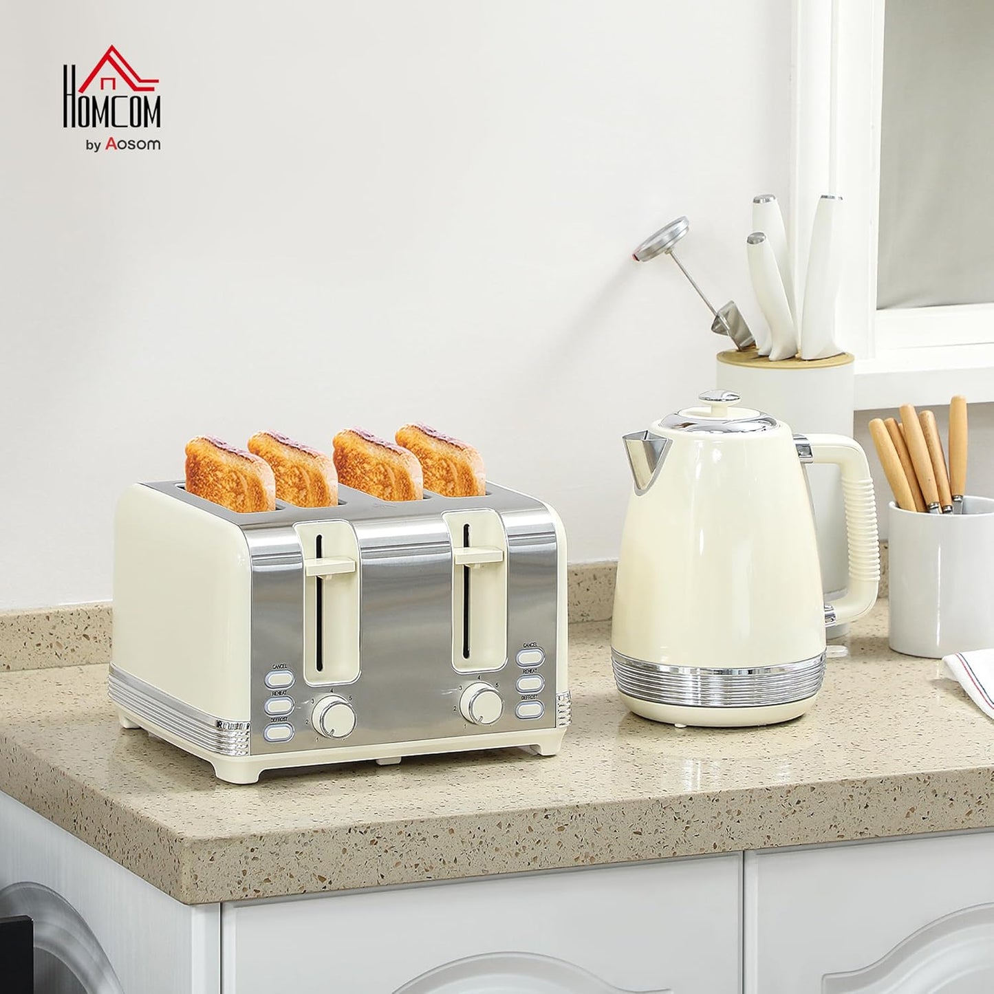 Wasserkocher & 4-Scheiben-Toaster Frühstücksset