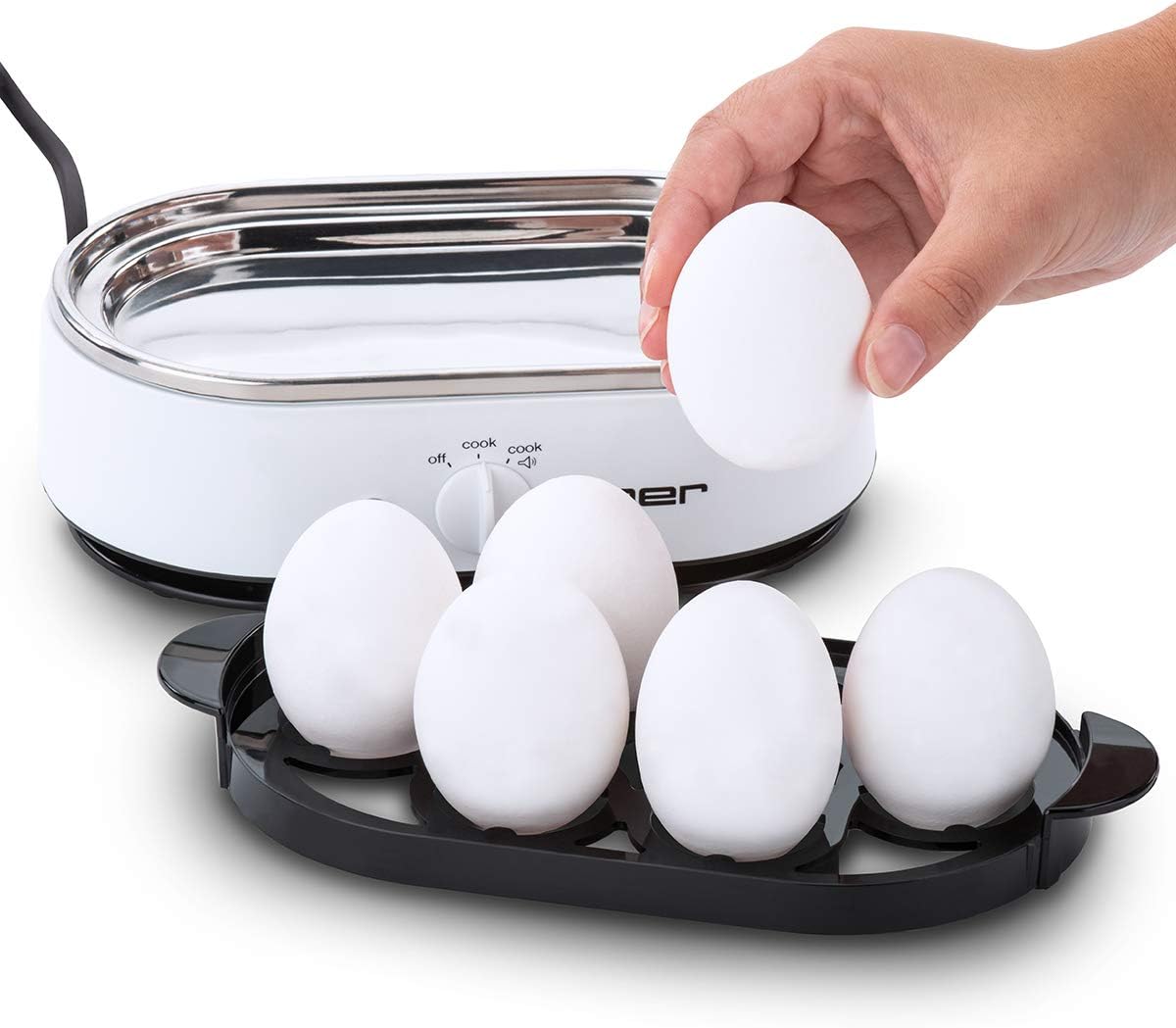 6081 Eierkocher mit akustischer Fertigmeldung, Weiss