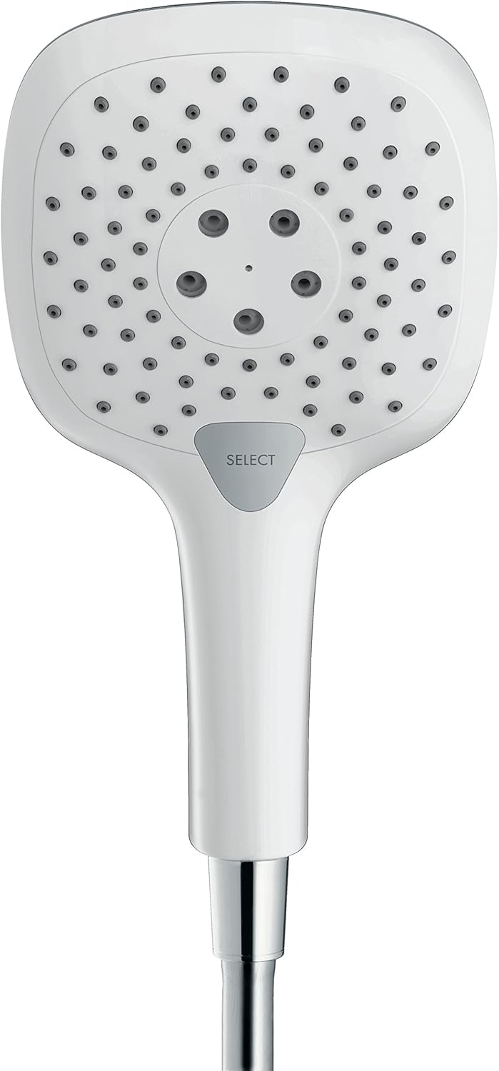 Raindance Select E 150 Duschkopf, 3 Strahlarten mit Wassersparfunktion Weiss/Chrom