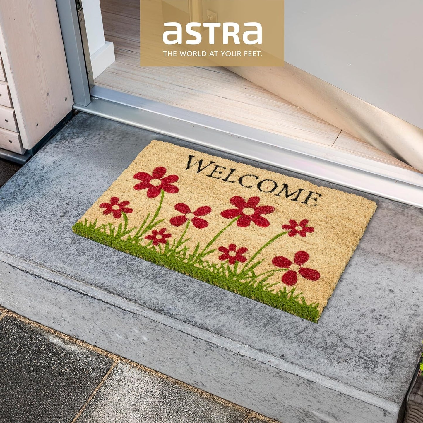 Rutschfeste Fussmatte Blumenwiese, 40 x 60 cm (Rechteckig) Blumenwiese Natur