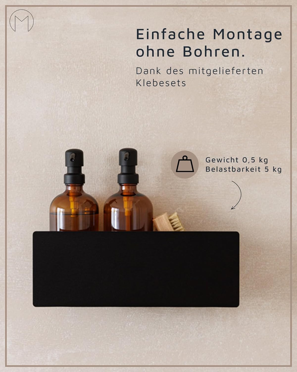 Duschregal Shea, Schwarz 50