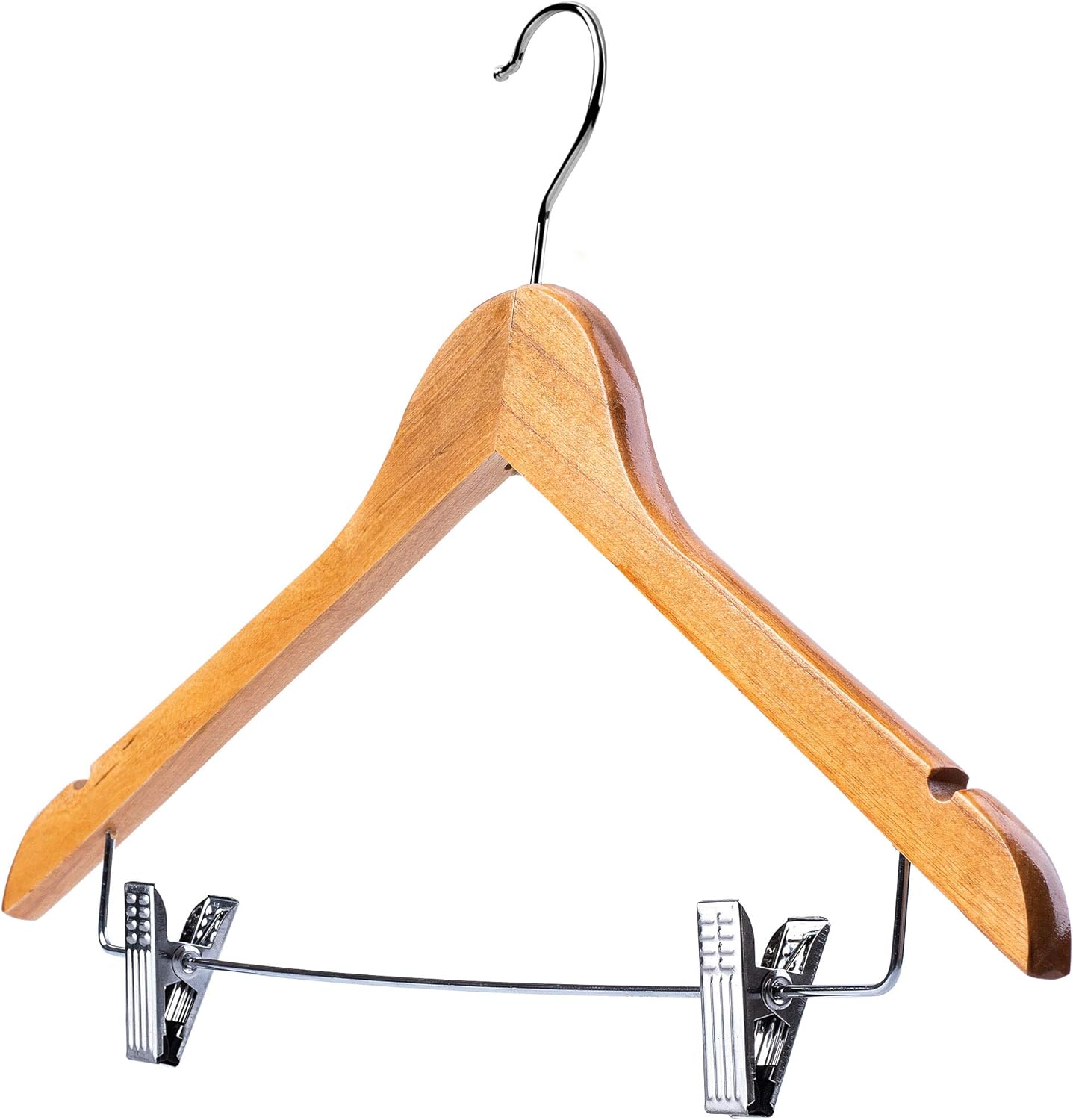 Holz-Kleiderbügel mit Klemmen (3 Stück), Modell 2 3 Stück