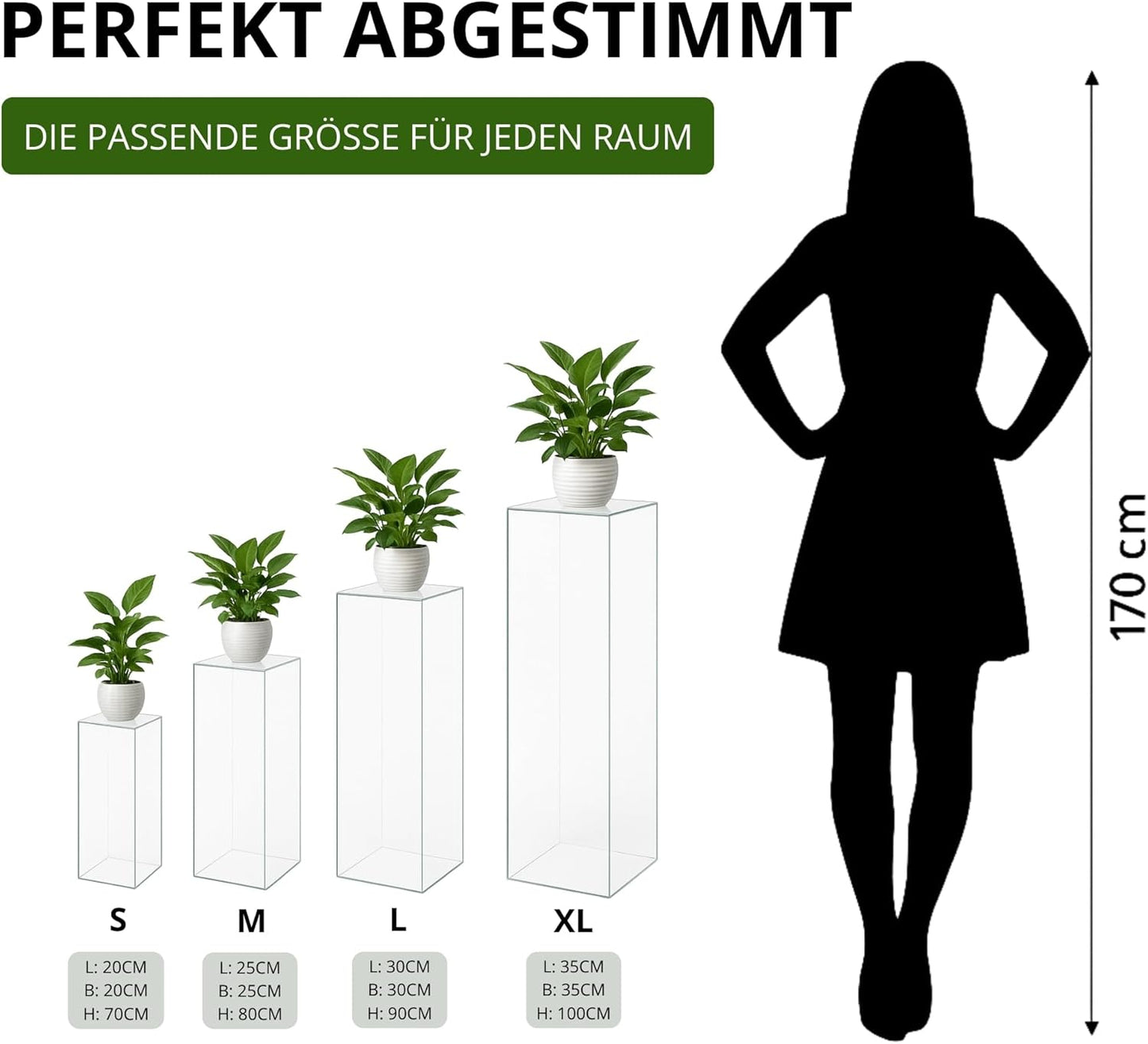 Dekosäulen-Set für Pflanzen, Arcyl Set (Small, Medium, Large, Extra Large)
