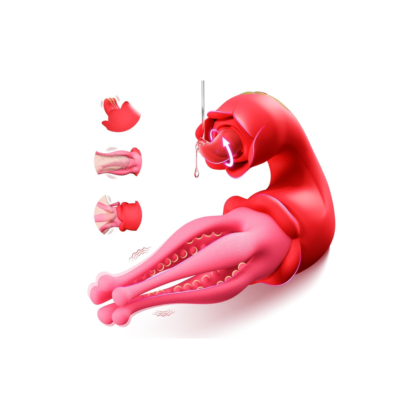 Rosen Zungenvibrator mit 7 Modi