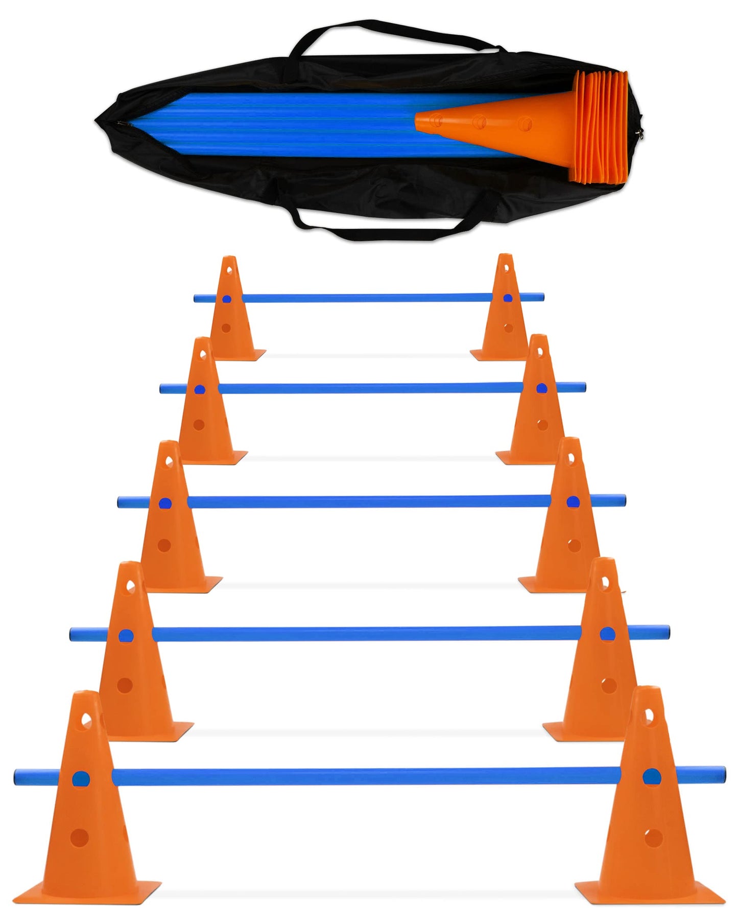 Parcours-Hürden-Set für Agility, orange/blau