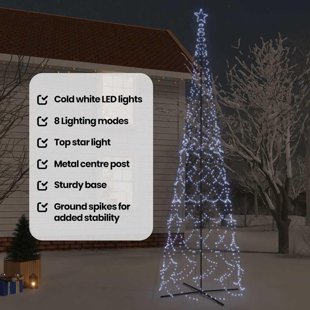 LED Weihnachtsbaum mit 3000 Lichtern, Kaltweiss 800 x 230 cm