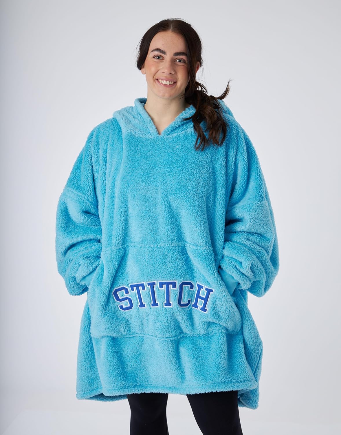 Lilo & Stitch Tragbare Decken-Hoodie Einheitsgrösse, Einheitsgröße Blau