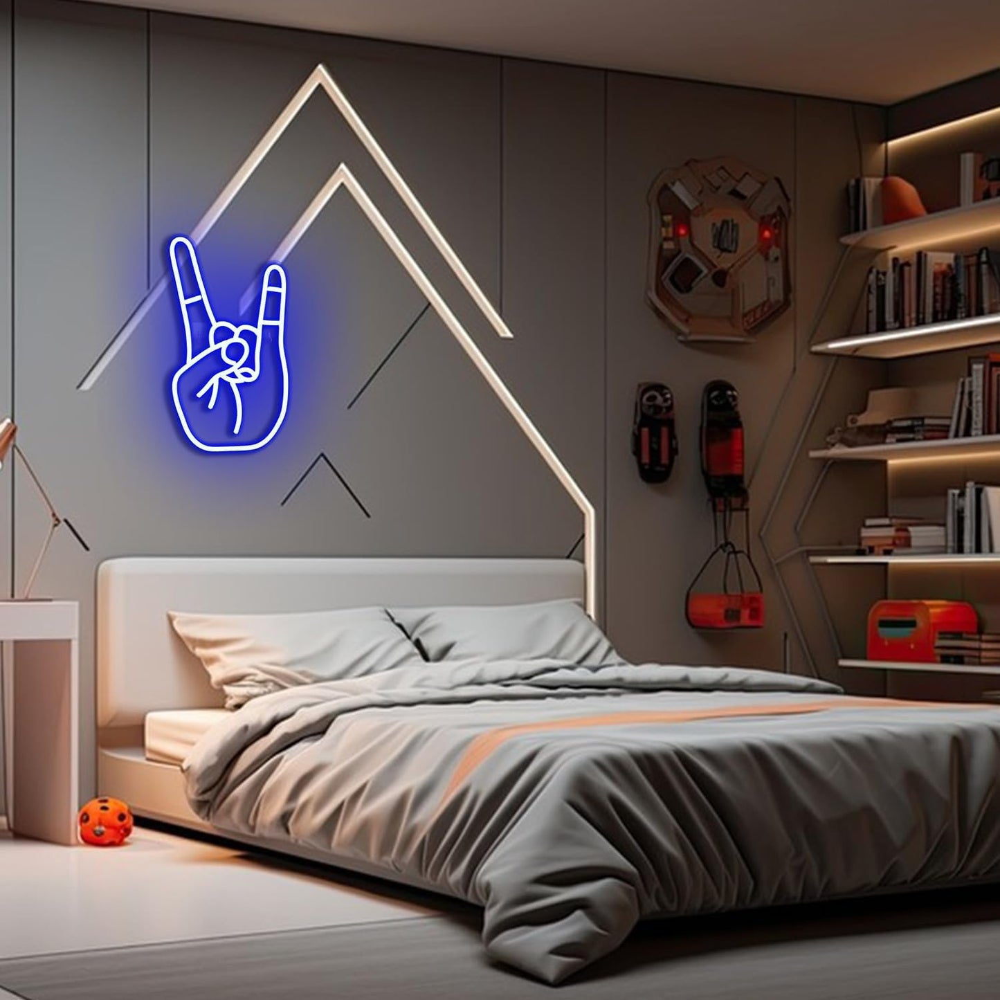 Neon Wanddeko Schild, Blue Gesture
