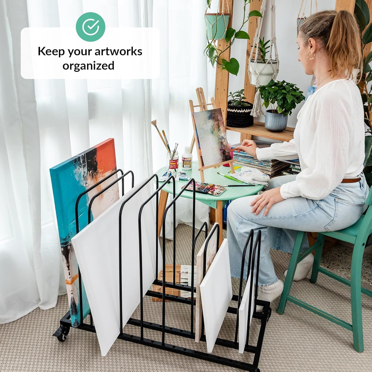 Leinwand-Aufbewahrungsregal für Künstleratelier