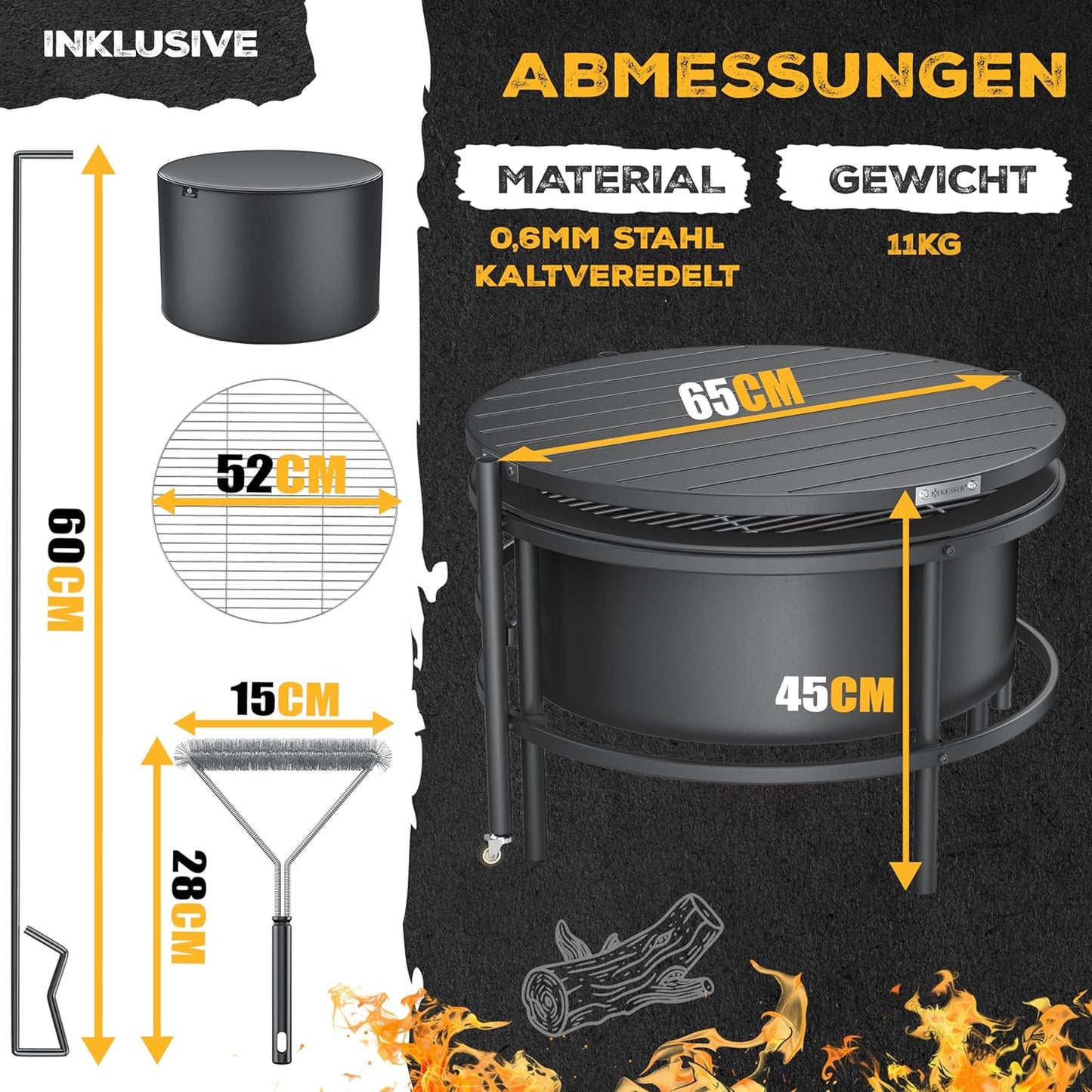 Feuerschale mit Grillrost