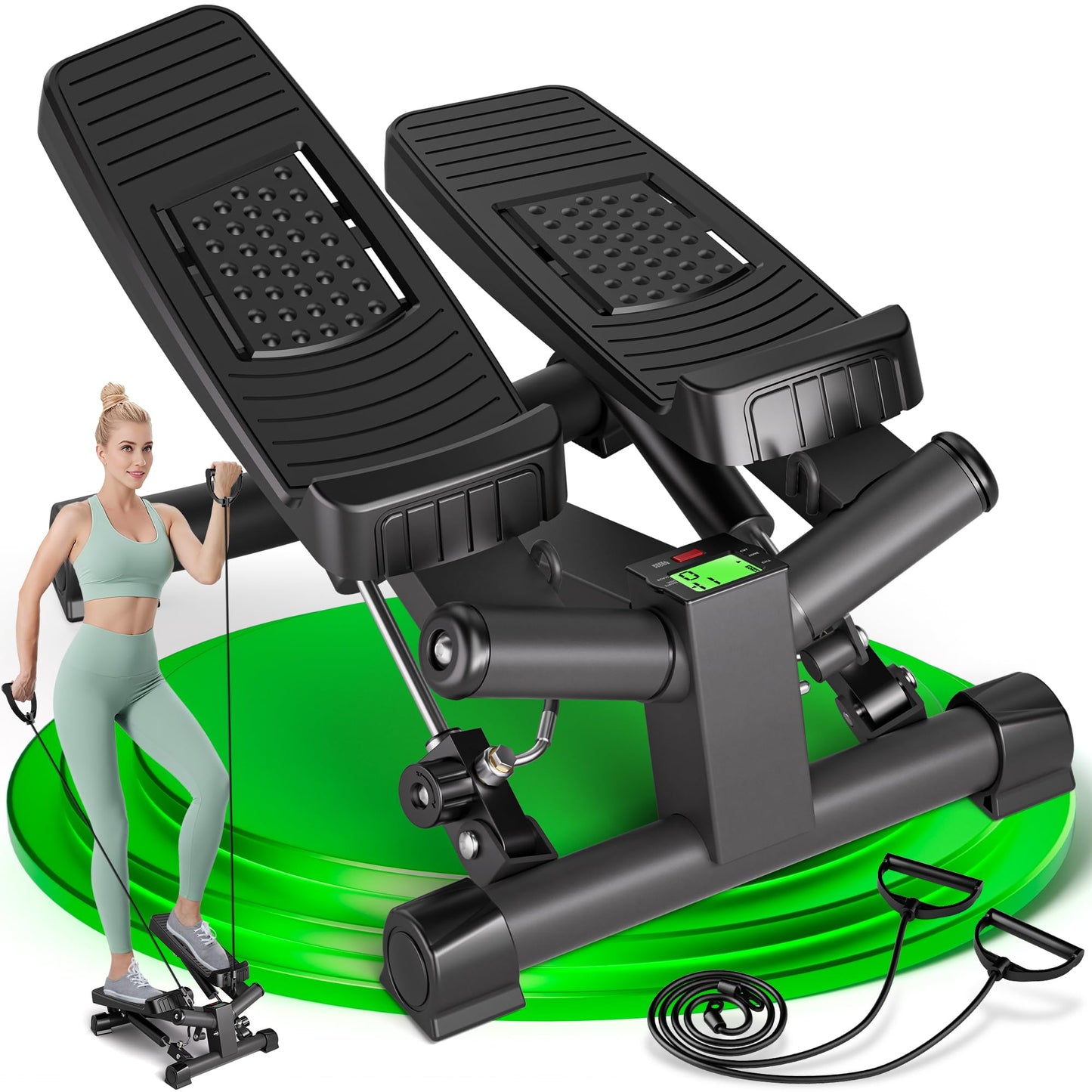 Mini-Stepper mit Power Ropes und LCD Display