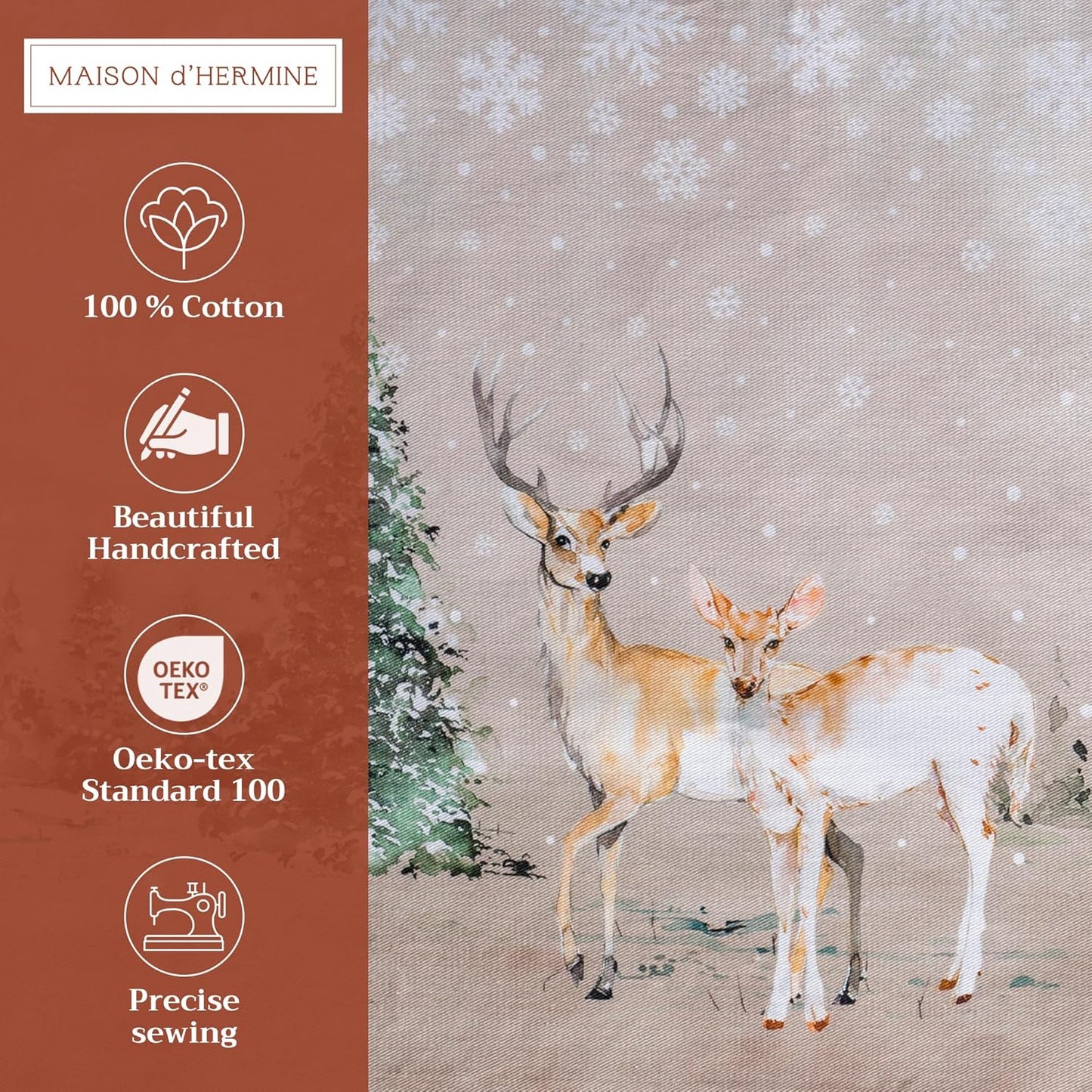 Tischset 4er-Set mit Reh-Design, 01 - Deer in The Woods