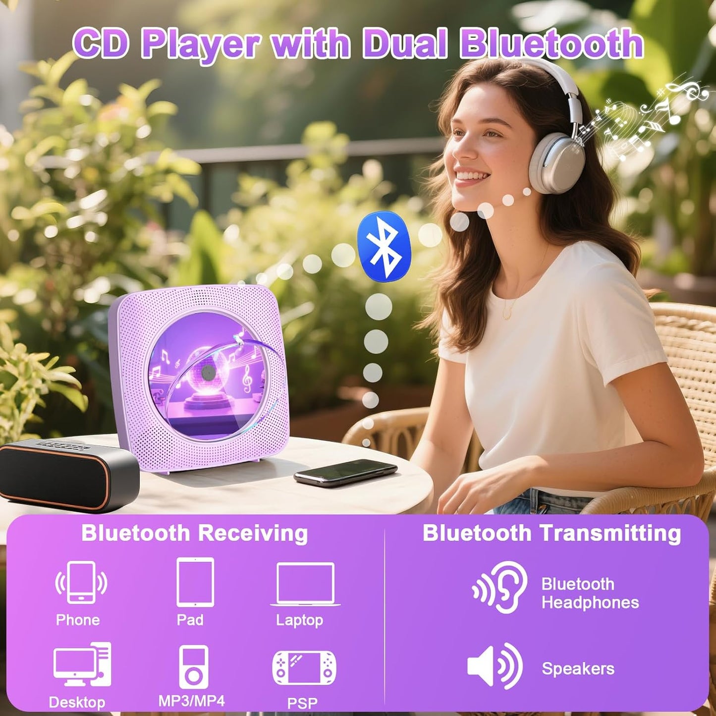 Tragbarer CD-Player, Y-01 Lila