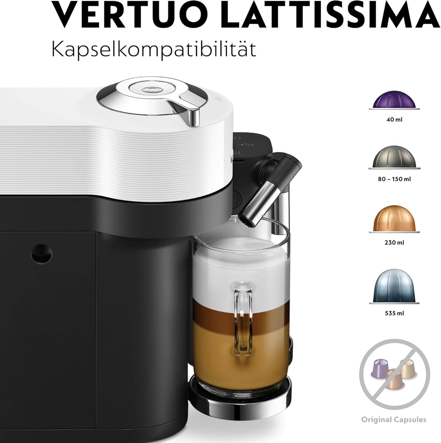Nespresso Vertuo Lattissima ENV300.W, Weiss