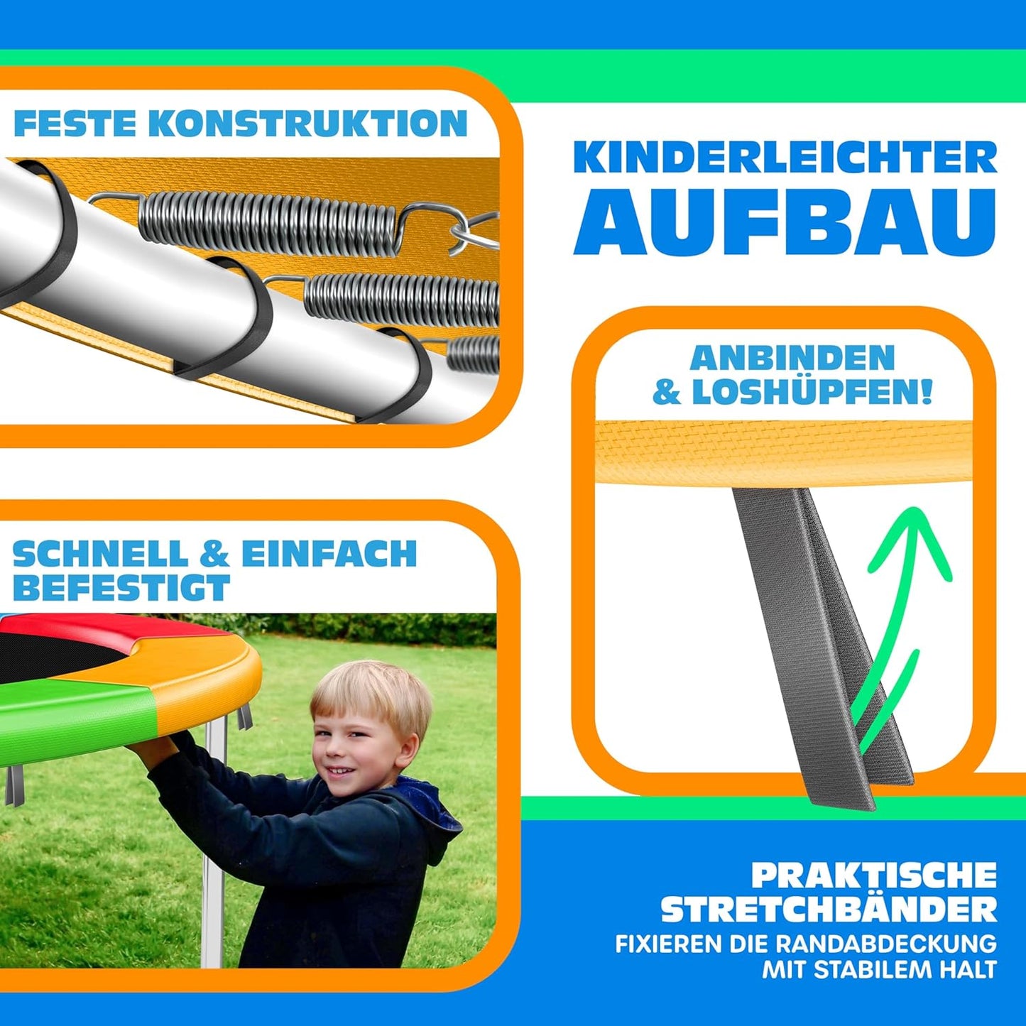 Trampolin Randabdeckung, 366 cm, Mehrfarbig 366 cm