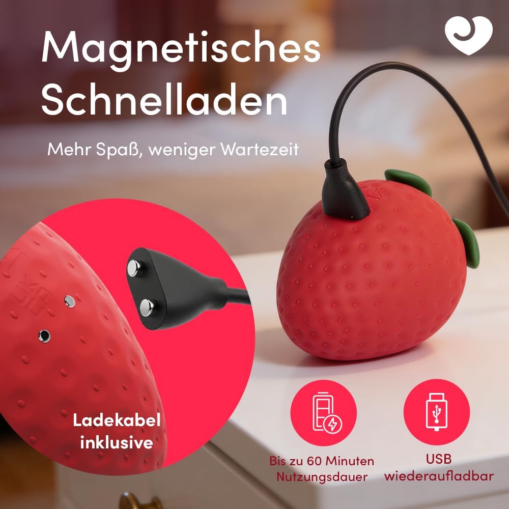 Strawberry Druckwellenvibrator für Frauen & Paare, Red
