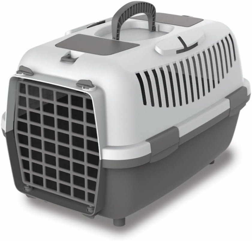 Transportbox für Katzen & kleine Hunde (55x36x35 cm), M Grau