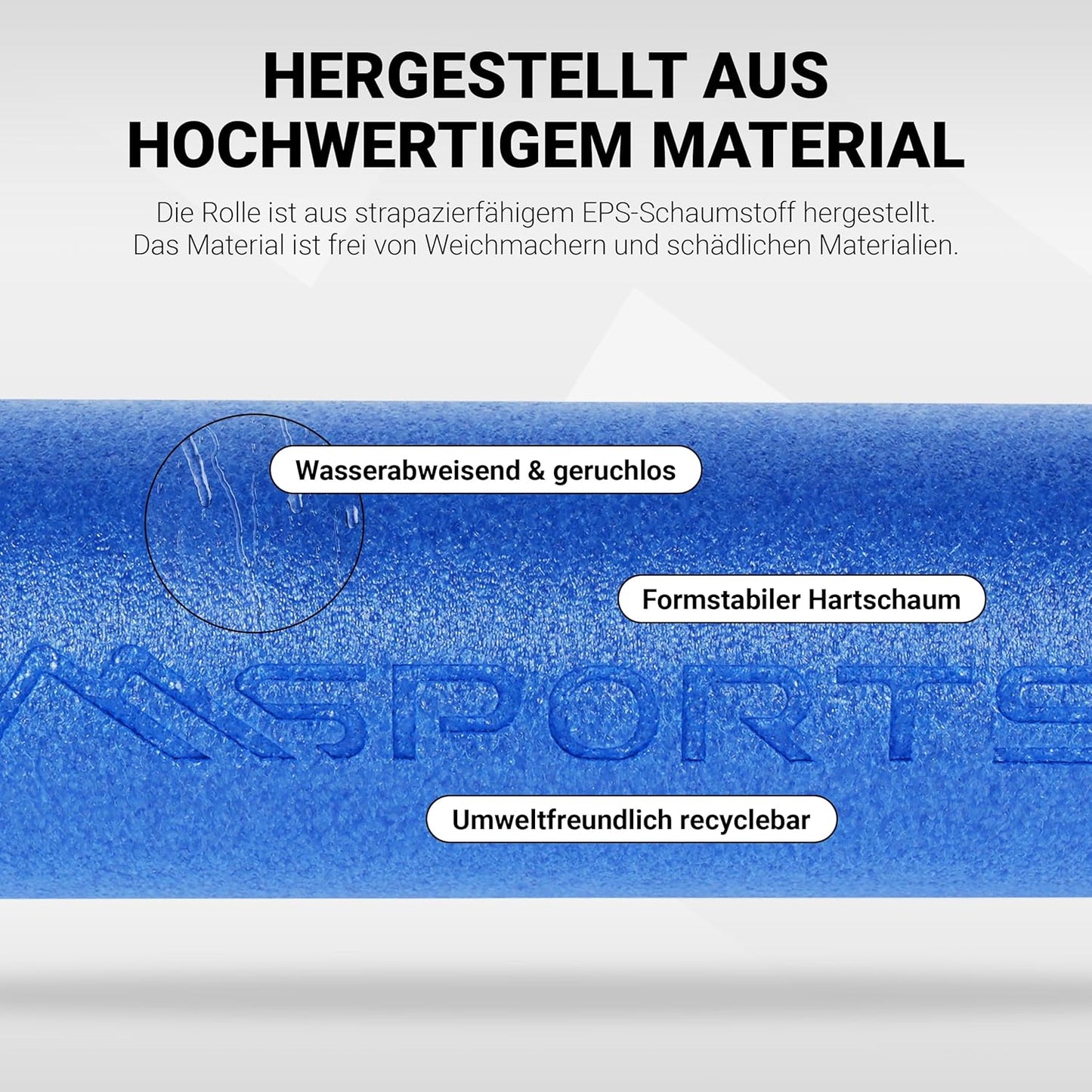 Yoga- und Pilatesrolle, Blau 45 x 15 cm