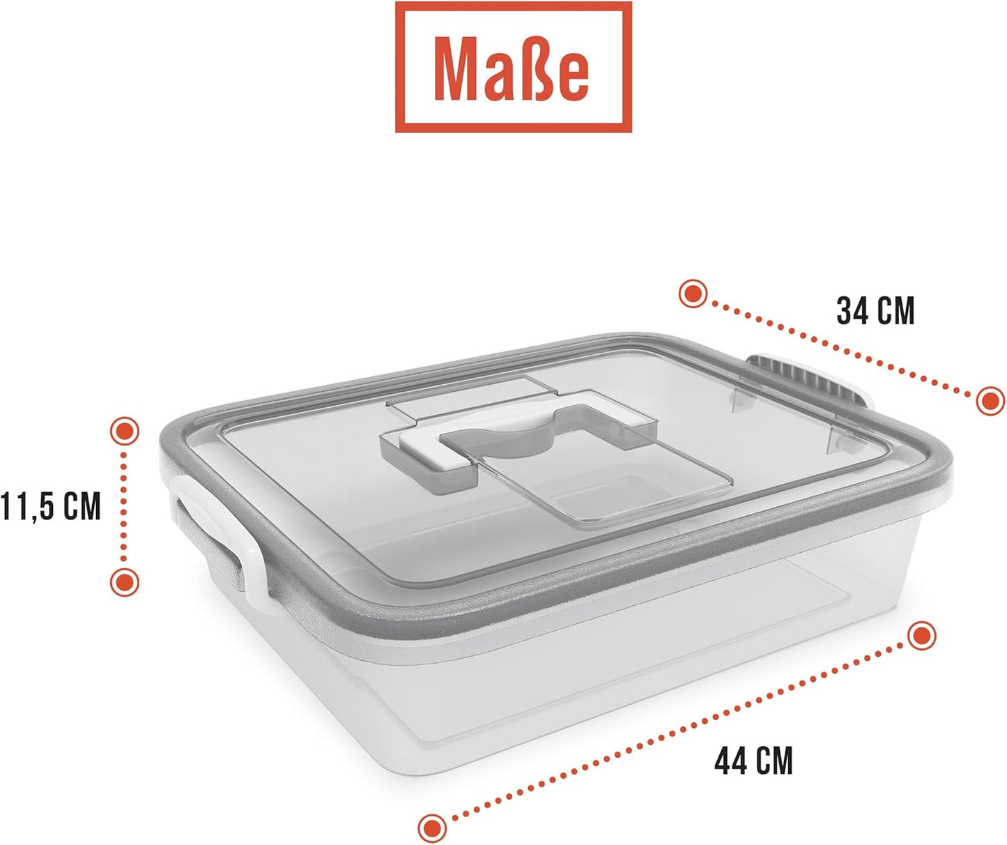 Pizzaballenbox, Grau 44 x 34 cm (2er-Pack)