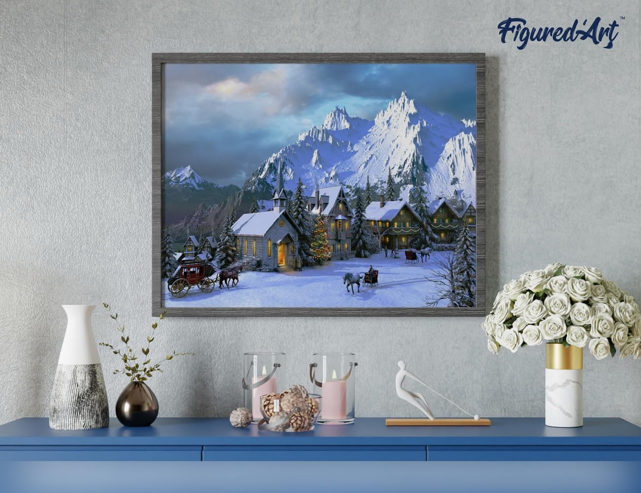 Malen nach Zahlen - Winter in den Alpen, Winter in den Alpen 40x50cm Mit Keilrahmen (nicht gespannt)