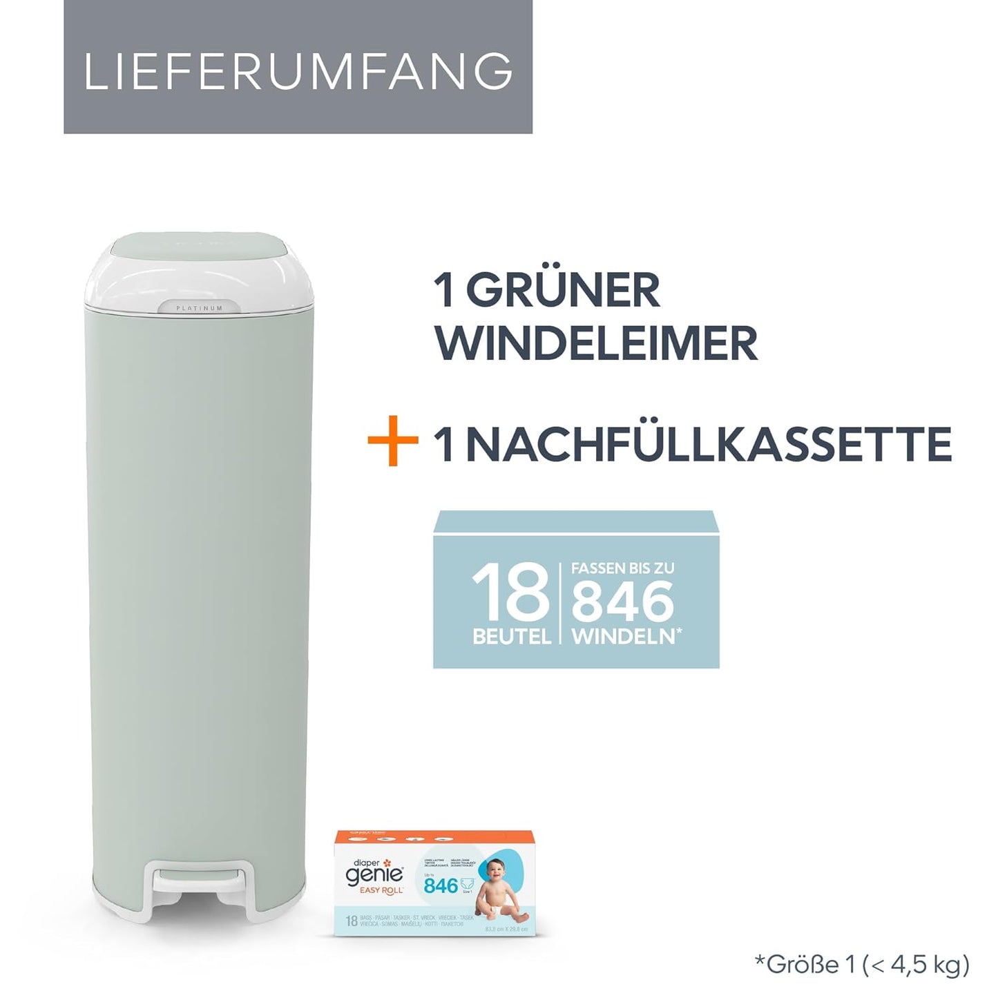 Platinum Windeleimer mit Fusspedal, Vert