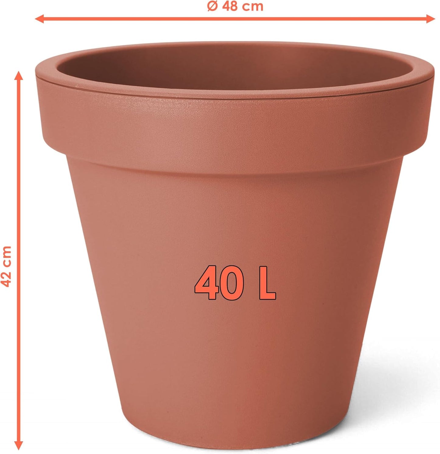 Pflanzkübel, Ø 48 cm Terracottta