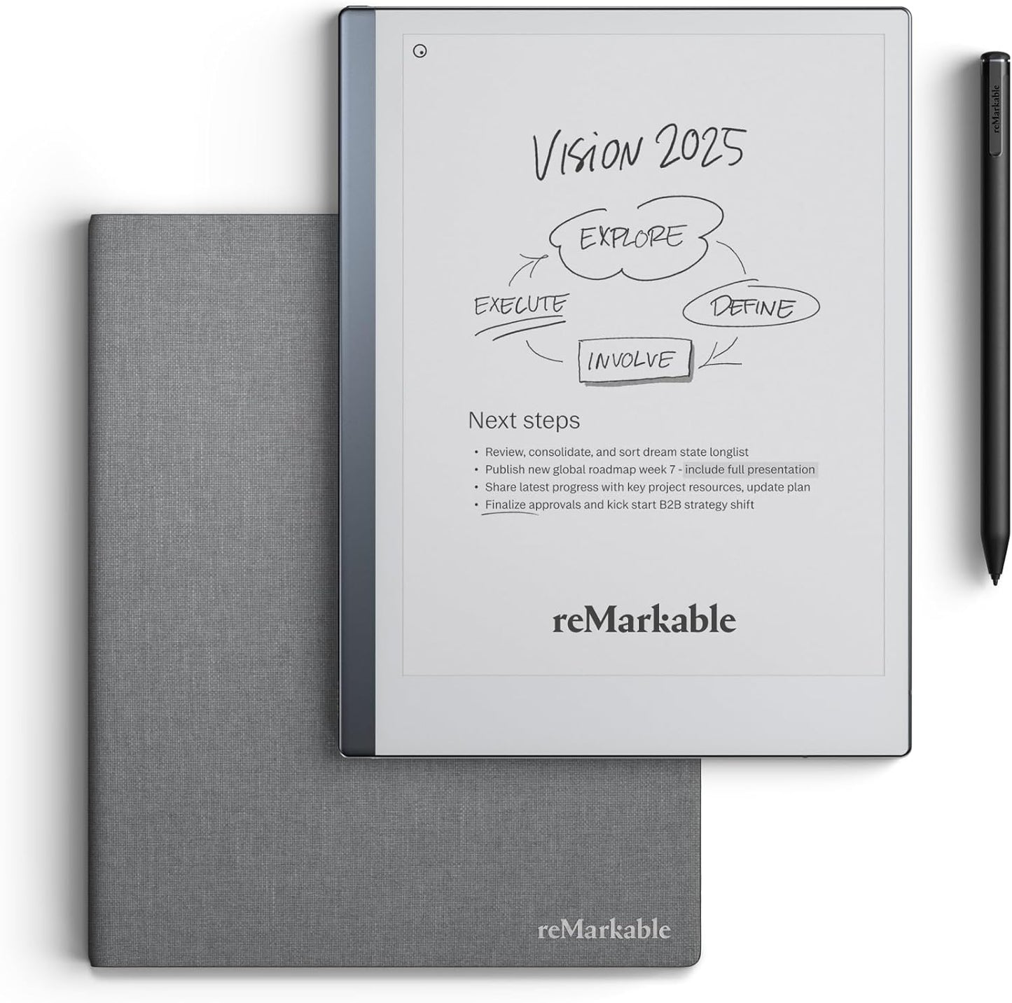 Papier-Tablet Bundle mit Marker Plus Pen und Folio, reMarkable 2 Bundle - Polymer Weave Folio