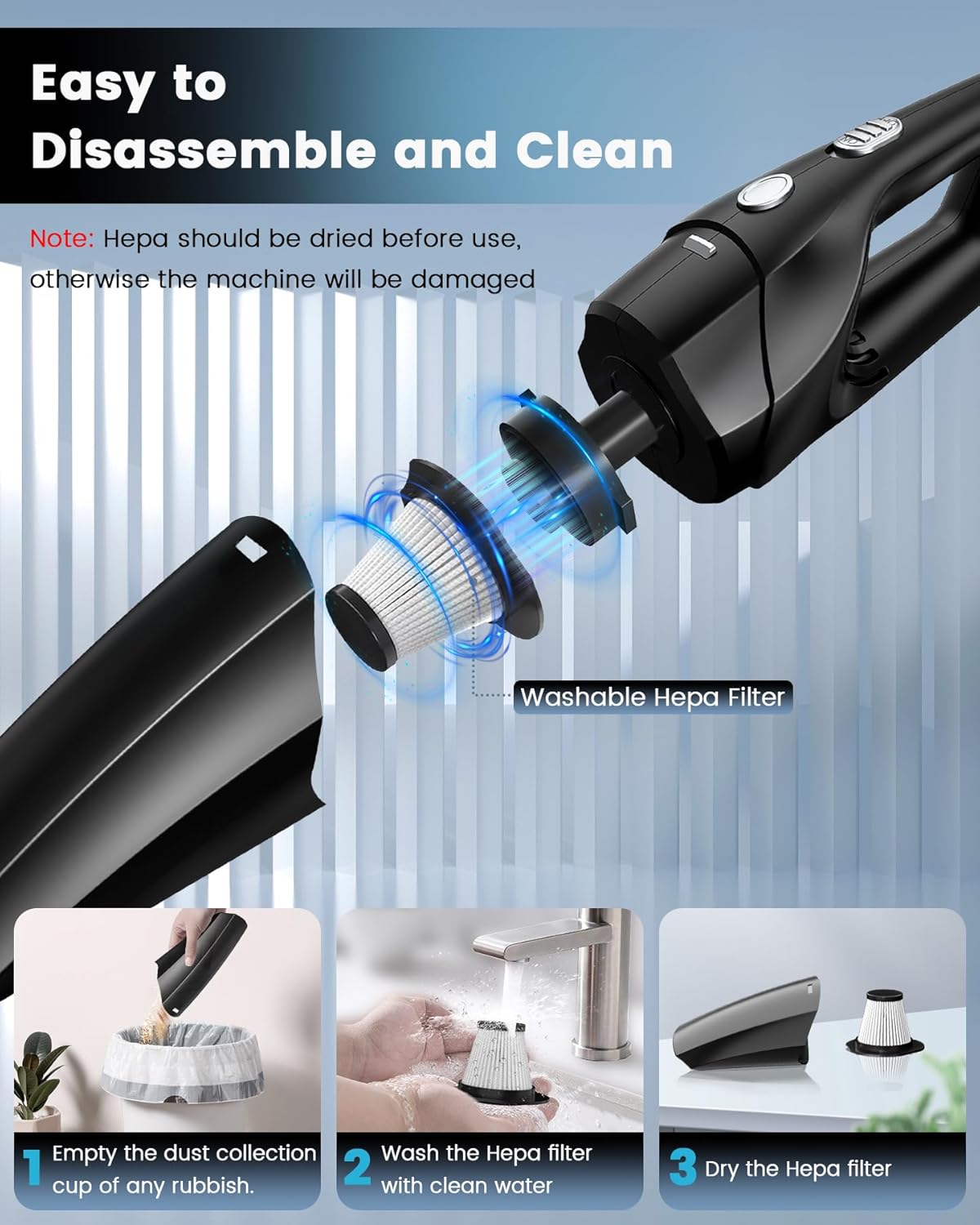 Handstaubsauger SM01 mit HEPA-Filter