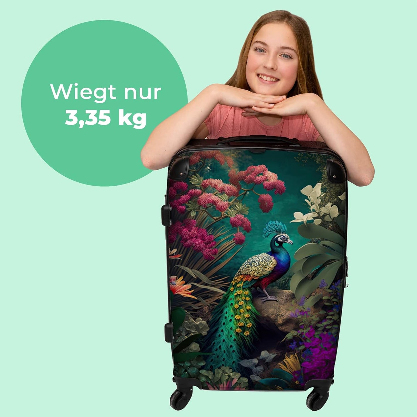 Grosser Trolley-Rollkoffer mit 4 Rollen (90 Liter)