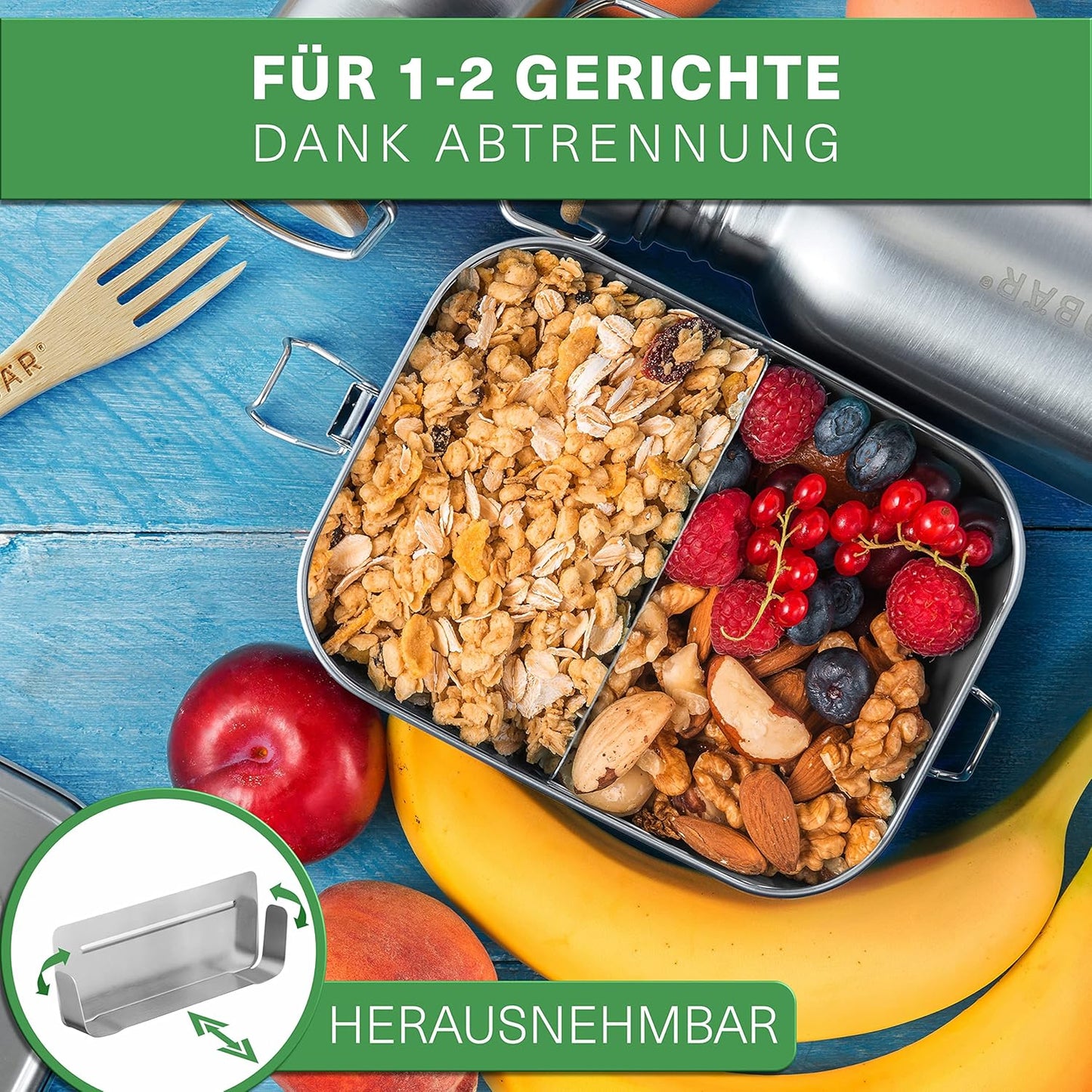 Brotdose mit flexibler Abtrennung, 1400ml, 1400ml