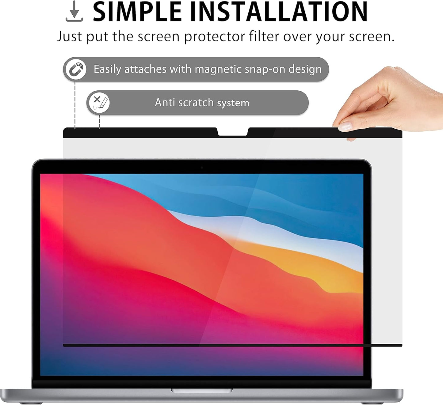 Magnetische Sichtschutzfolie, MacBook Pro 13 ab 2016,M1,M2 / Air 13 2018-2021,M1 Anti Spy