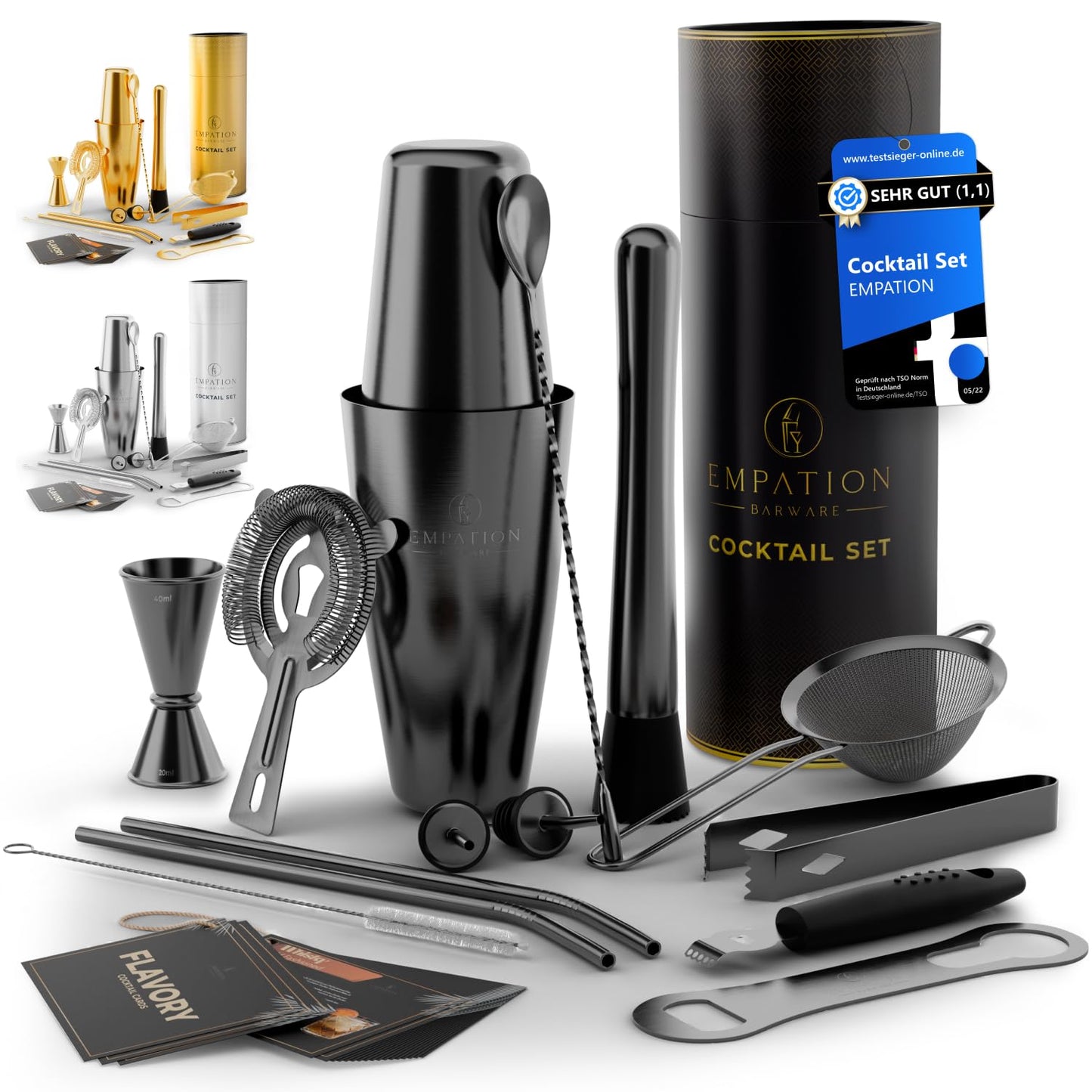 Cocktail Shaker Classic Set, 14-teilig, Classic Set Schwarz