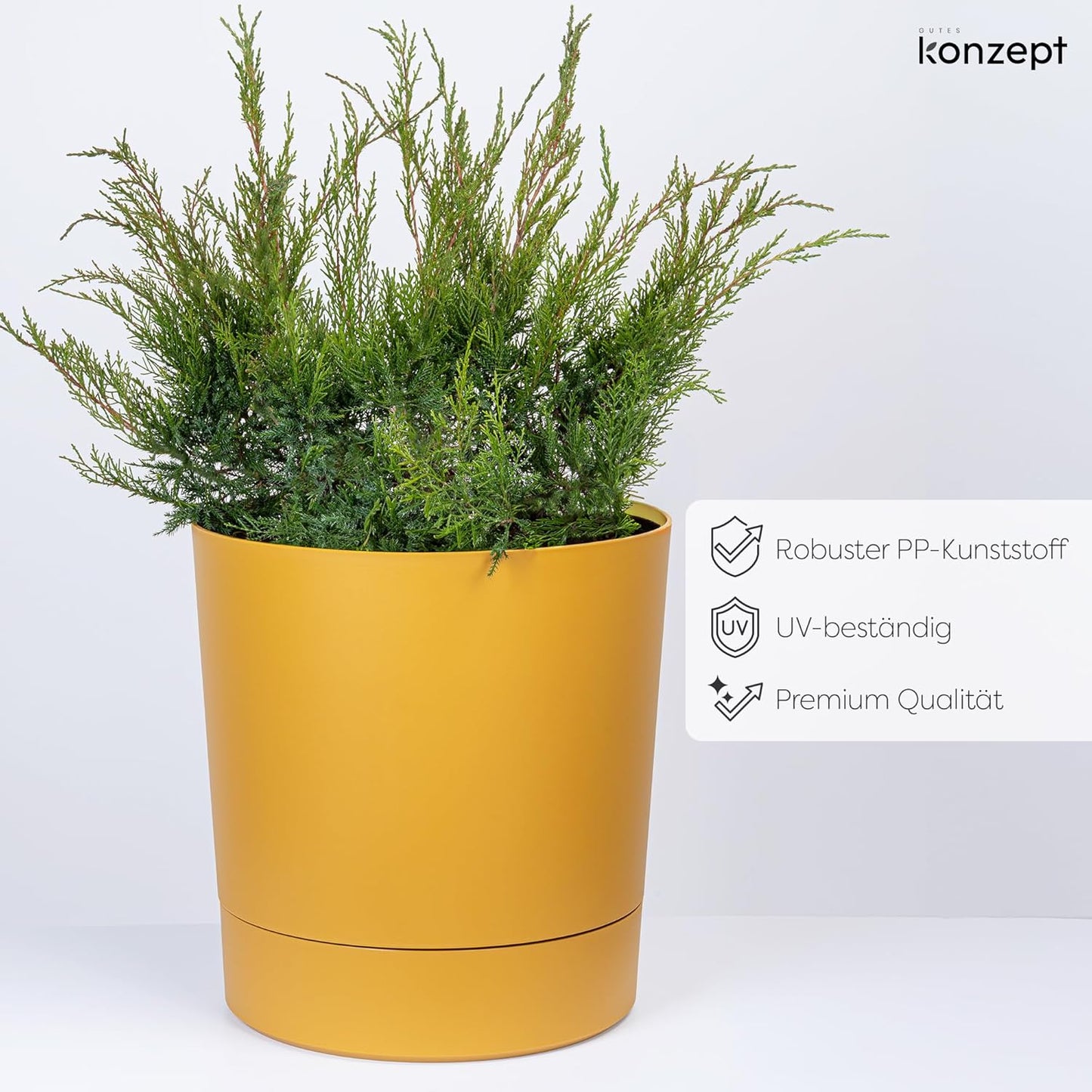 Grosser Blumentopf, Gelb 38 cm