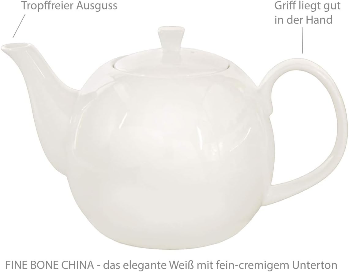 Teekanne mit Stövchen, Kanne + Stövchen 0: Weiß Ohne Deko