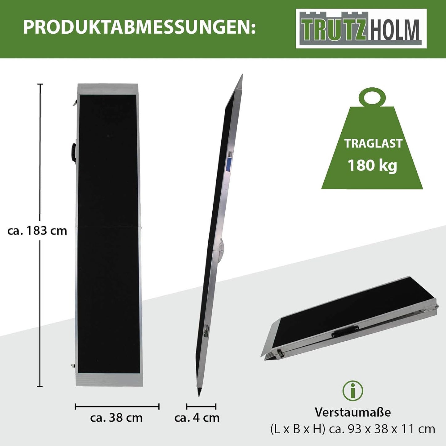 Klappbare Hunderampe (183 cm), 183 cm