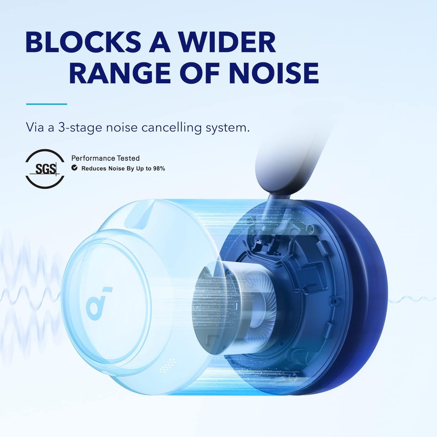 Bluetooth Kopfhörer Space Q45 mit ANC und Hi-Res Audio, blau