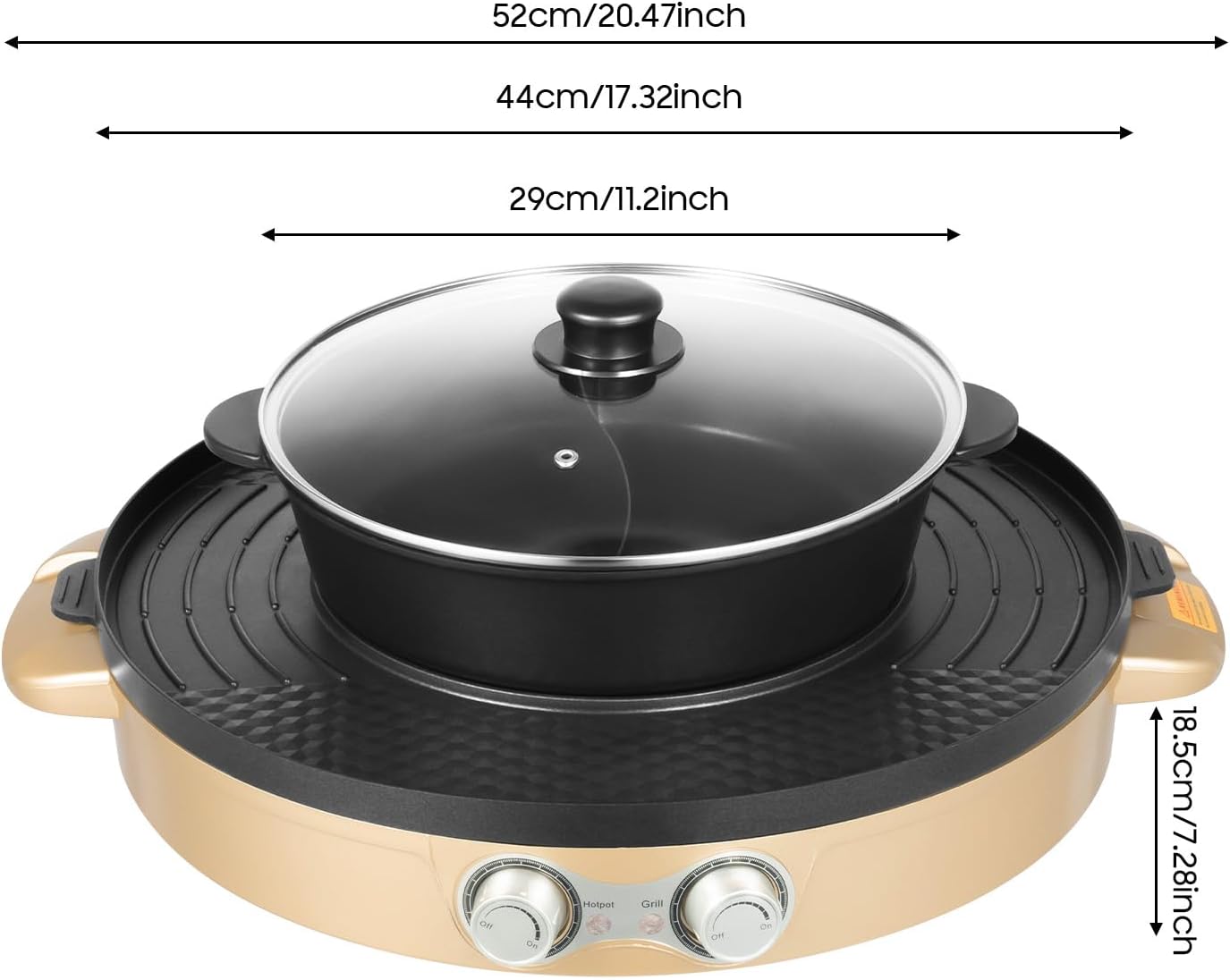 Elektrischer Hot Pot mit Grillplatte