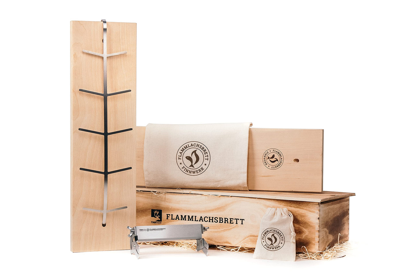 Flammlachsbrett Geschenkset, 1er Set Geschenkset - Weiss