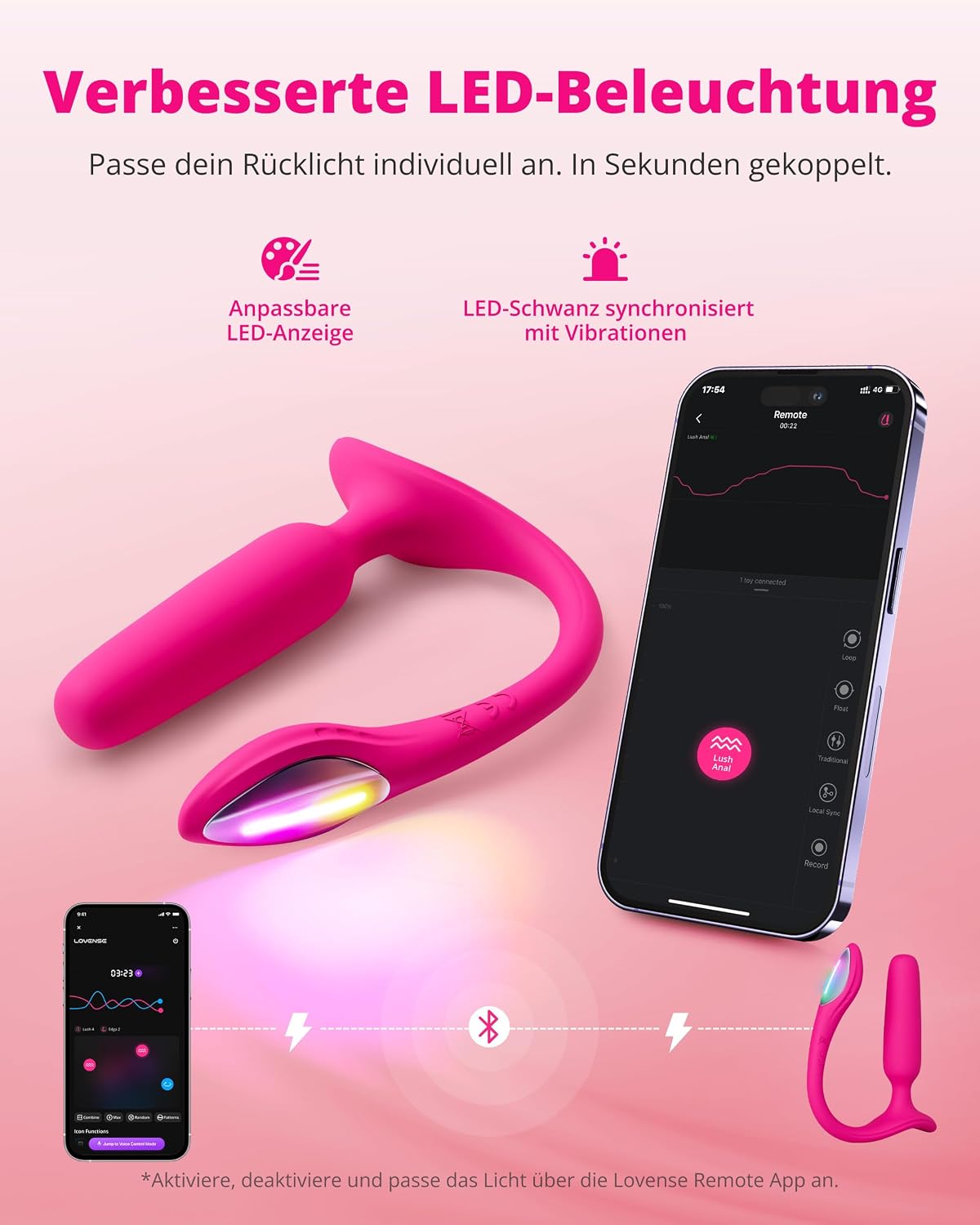 Lush Analvibrator & Plug mit App-Steuerung, wasserdicht