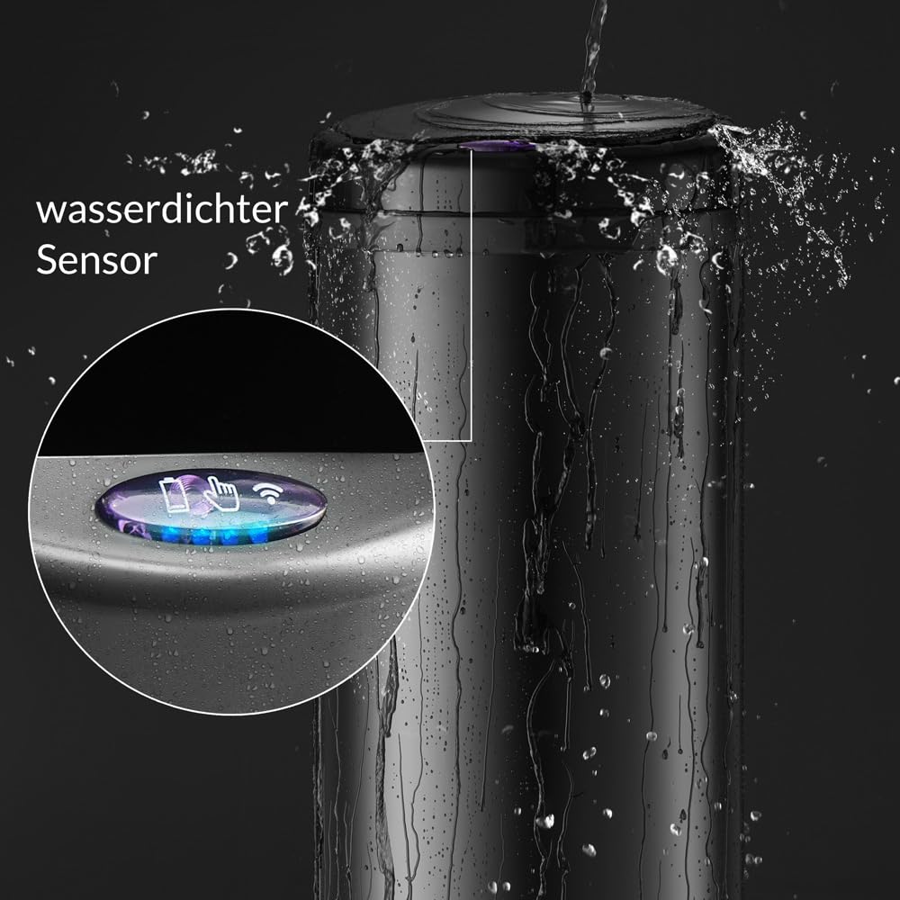 Mülleimer mit Sensor (50 L), 50L Schwarz