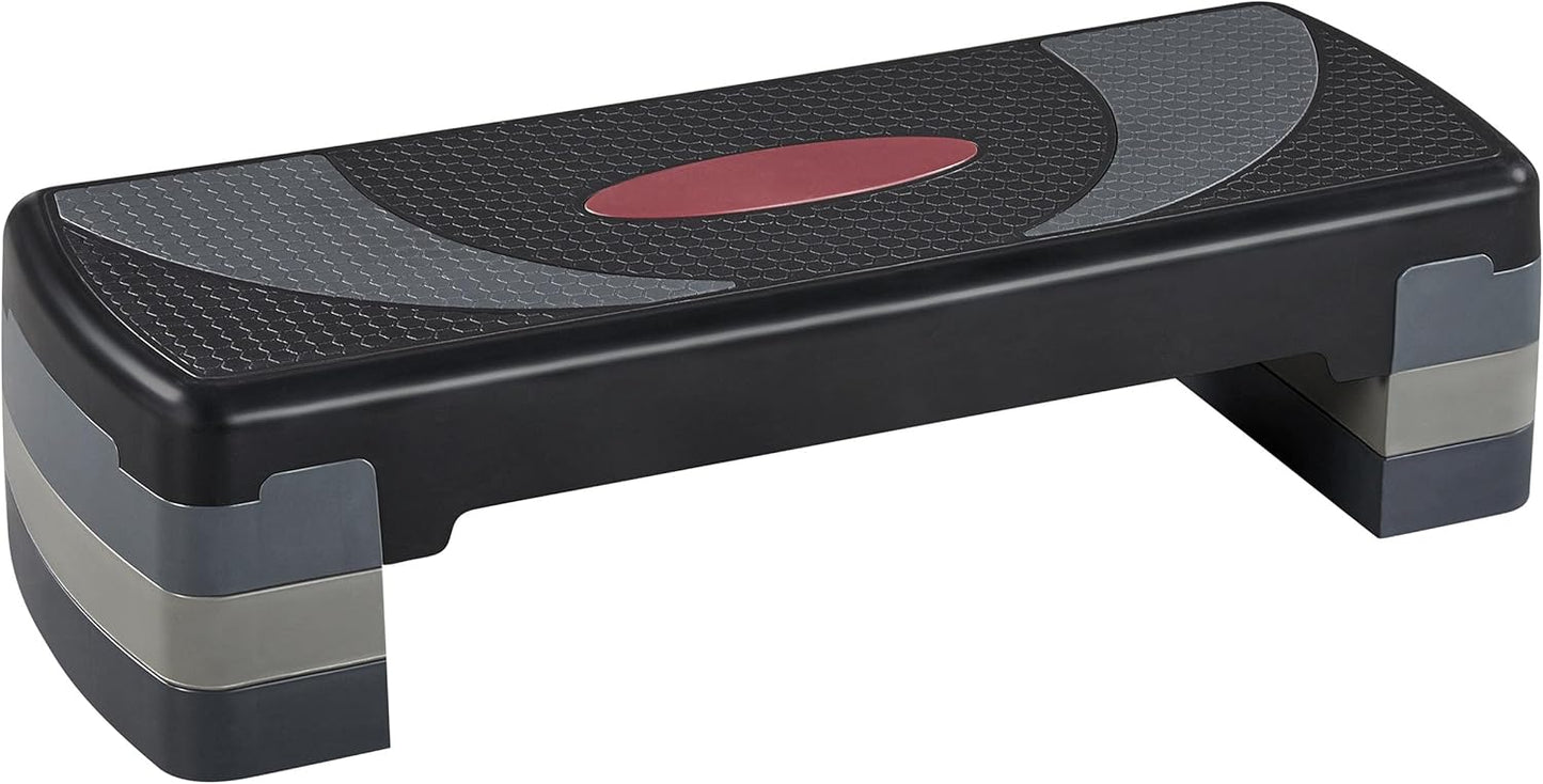 Steppbrett Fitness Aerobic Stepper, Höhenverstellbar, Grau