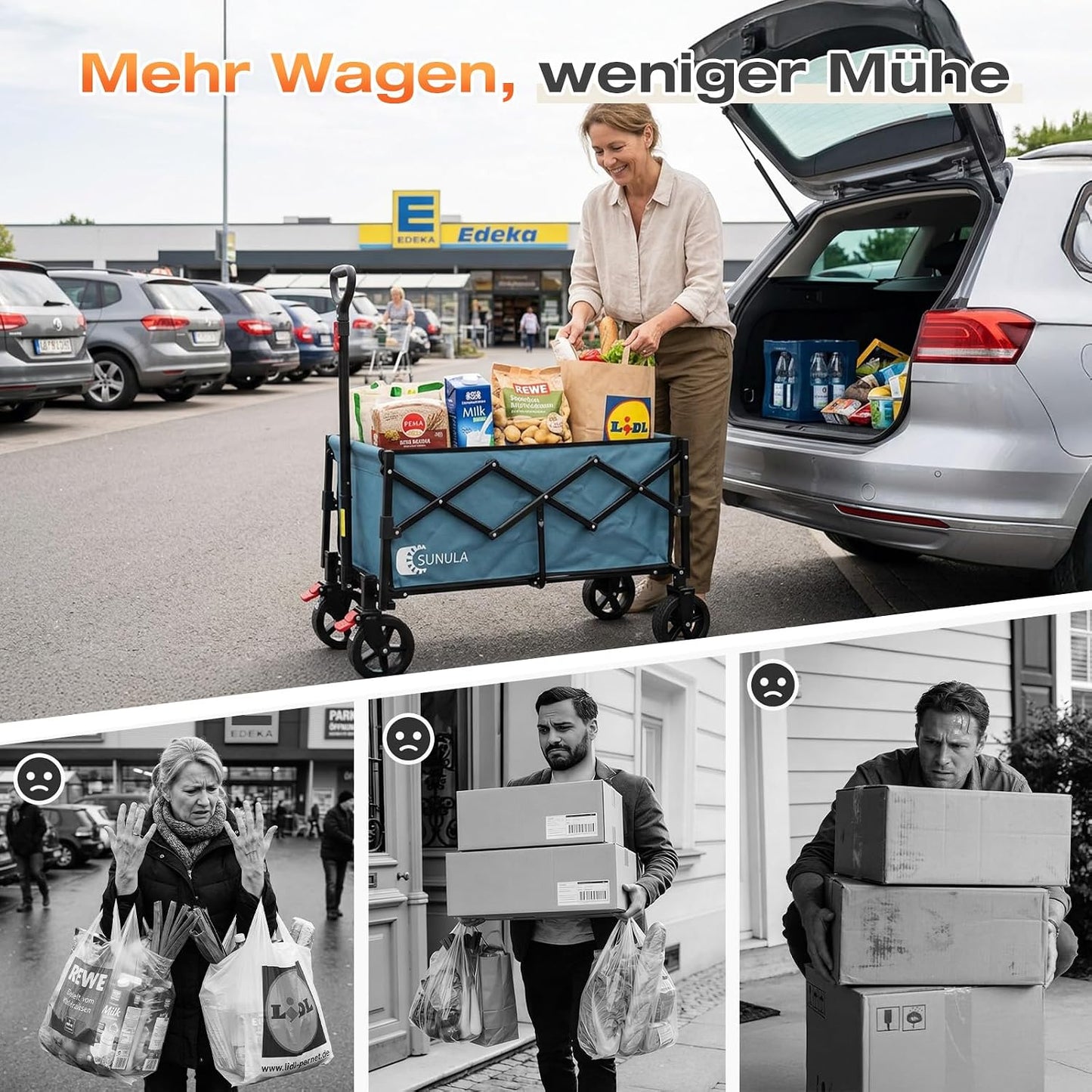 Faltbarer Geländebollerwagen, Blau L：80 L