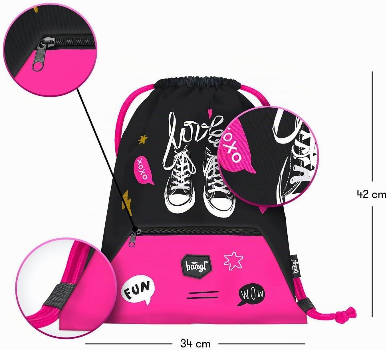 Federmäppchen und Turnbeutel Set für Schule, Sneakers