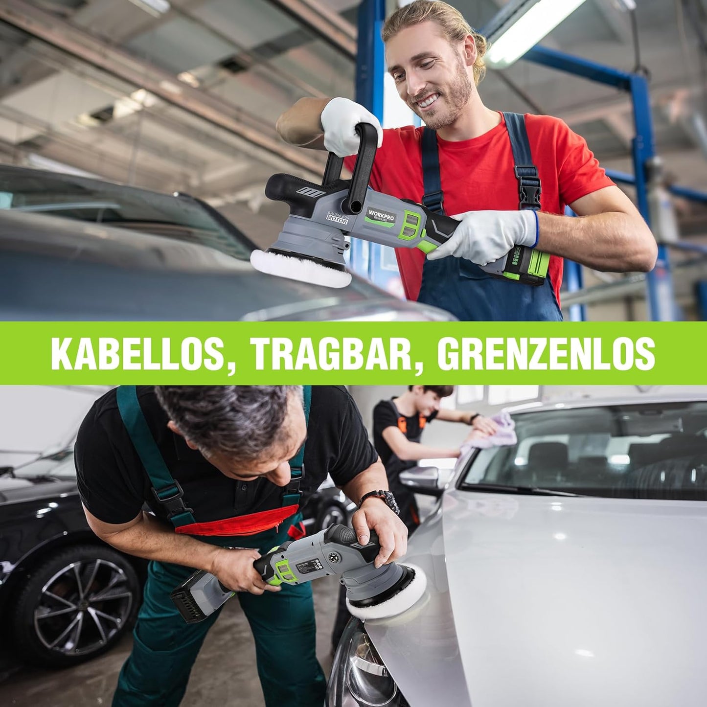 Kabellose Akku-Poliermaschine mit 7 Geschwindigkeiten