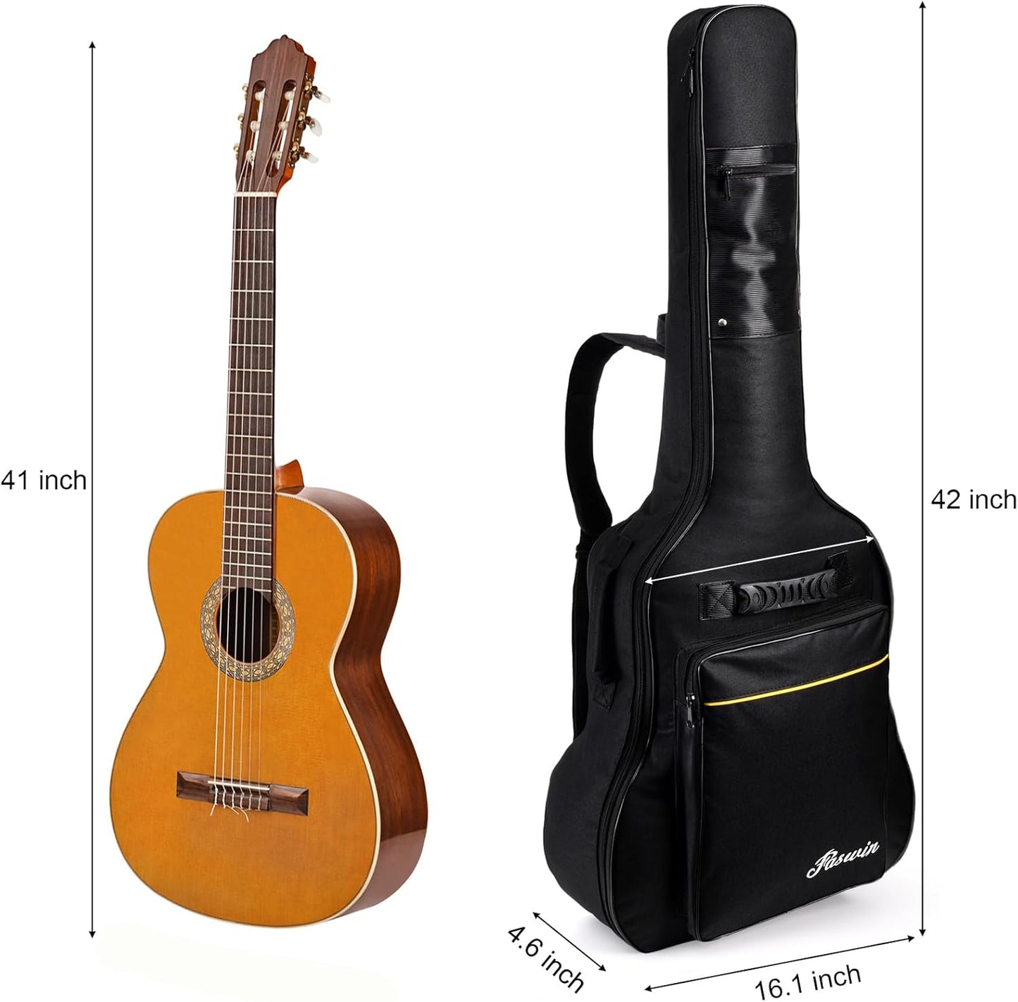 Gitarrentasche 41 Zoll, reissfest und wassergeschützt