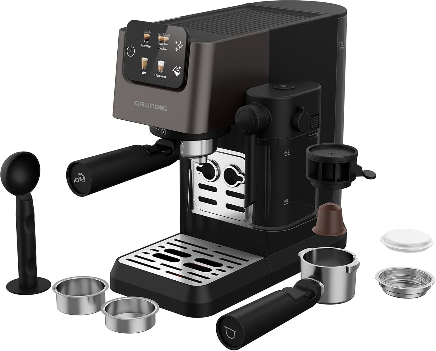 KSM 6430 Siebträgermaschine mit Milchsystem & Zweifachdüse, geeignte für Kaffepads und Kapseln